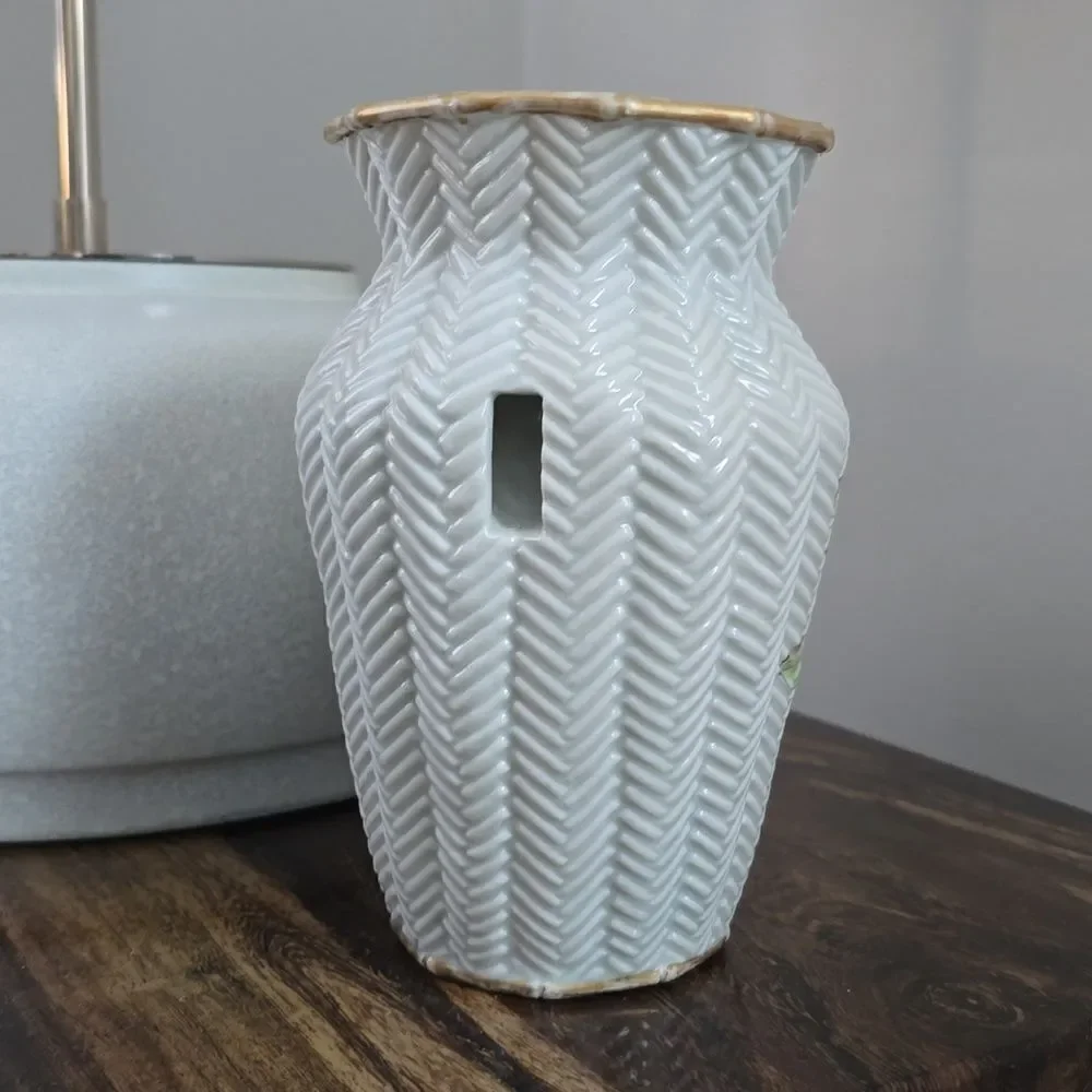 Japanese Porcelain Floral Wall Pocket
